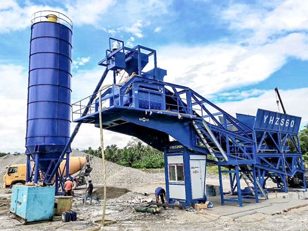 mobile concrete mixing plant