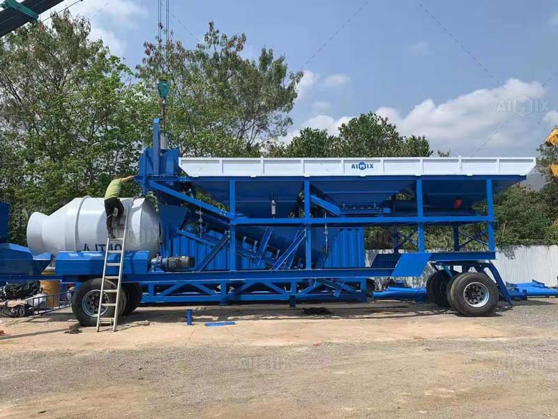 mobile concrete mixing plant